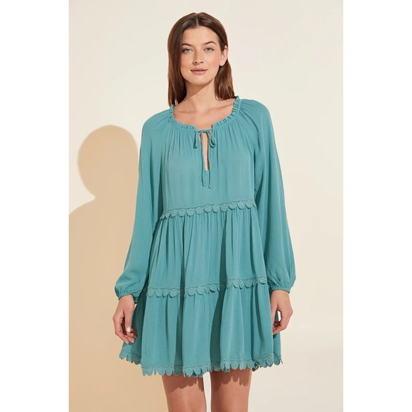 Eberjey Dresses & Skirts - NEW Eberjey Sofia Breezy Weave Cover-Up Ocean Bay Bohemian Layered Womens Small